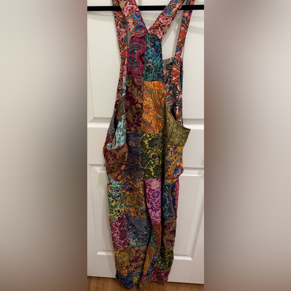 Boho Multicolor Patchwork Overalls - Picture 2 of 9